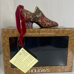 Vintage 2003 Cloisonné shoe ornament